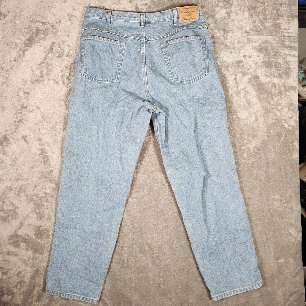 Vintage Eddie Bauer Jeans Men's 37X31 (Tag‎ 38X30) Tapered Leg Blue Denim Pants